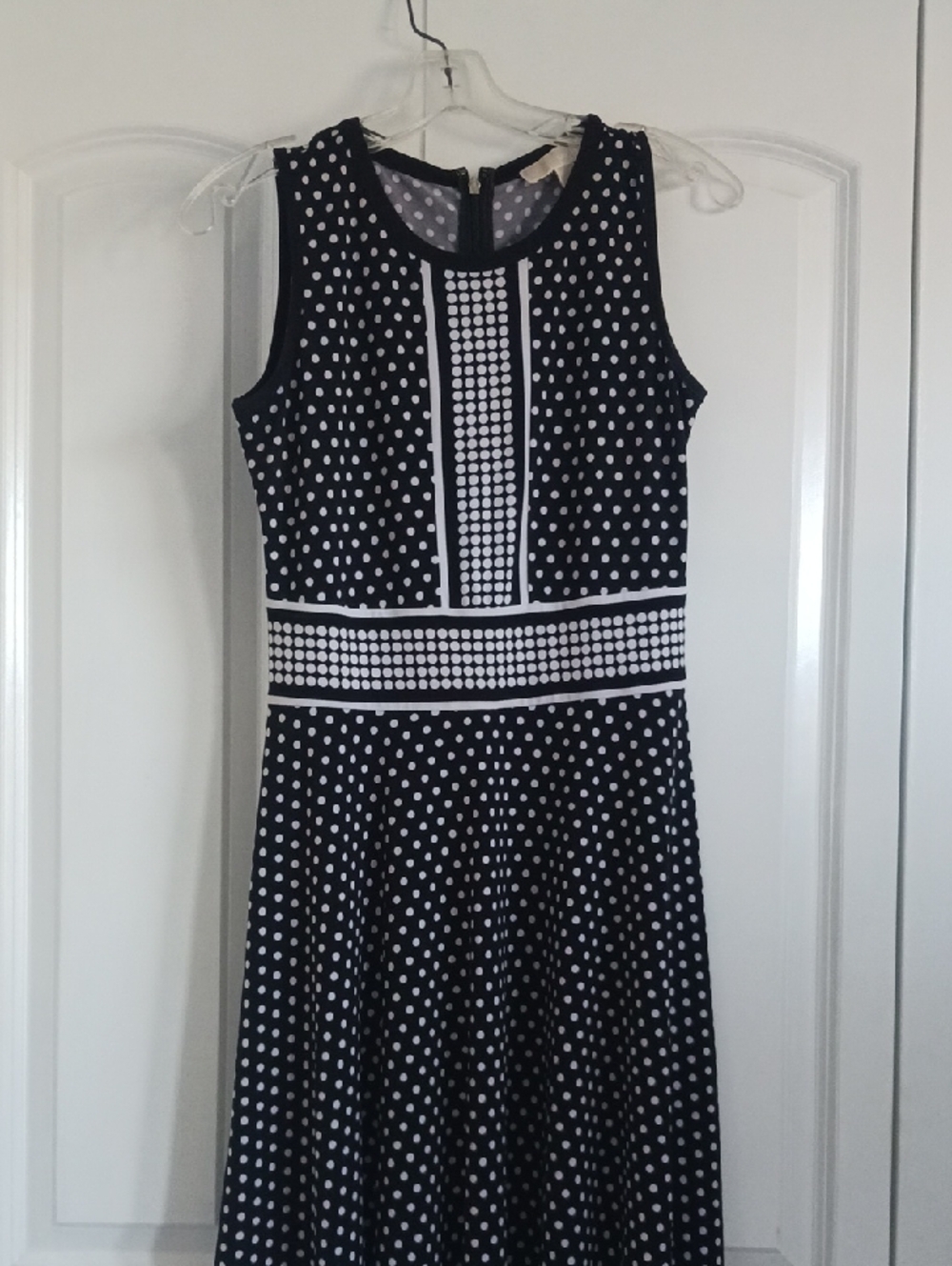 MICHAEL MICHAEL KORS Classic Black and White Polka Dot Sleeveless Dress